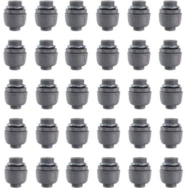 Imagem de Conector líquido apertado de 2,5 cm, acessórios de conduíte elétrico de PVC, conector de conduíte flexível de 180 graus para suprimentos de ferramentas de tubo de banheiro, listado na UL (20 peças