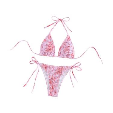 Imagem de simhoa Biquíni do triângulo feminino Preencilante para o maiô para piscina de natação de férias de praia de clubes, Style F