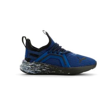 Imagem de PUMA Tênis infantil unissex Softride Enzo com fecho alternativo, Blazing Blue-Black Ah25, 12 Little Kid