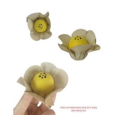 Imagem de 40forminha Cor Areia P/ Doce Fino Gourmet Tons Neutros Flor - Lulli Fe