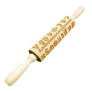 Imagem de Fxzqgnh Rolo de Massa de Madeira em, Rolo de Massa, Carimbos para, Moldes para Waffles, Fondant, Pão, E, Poster