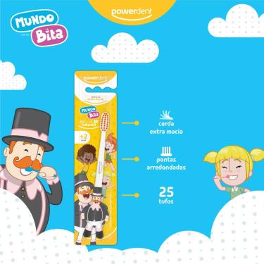 Imagem de Escova de dente infantil Powerdent 3D Mundo Bita