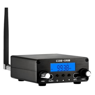 Imagem de CUIAMAO Transmissor FM para filme de longo alcance de igreja, transmissor estéreo drive-in para estacionamento, luzes de show de fogos de artifício, escola, evento de supermercado