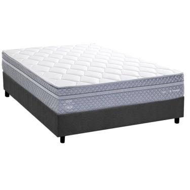 Imagem de Conjunto Box Casal: Colchão Molas Herval Maxspring C1780 + Base CRC Suede Gray (138x188)