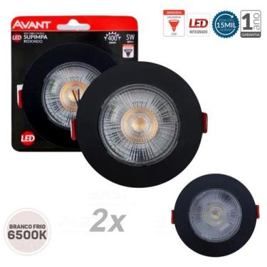 Imagem de Kit 2 Spot Led Embutir Direcionável Redondo Quente Frio - Avant, Preto