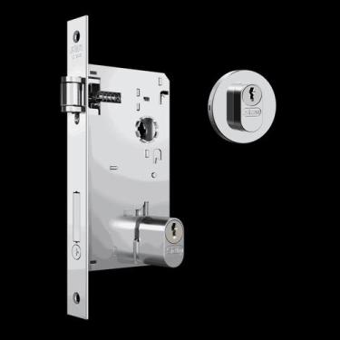 Imagem de Fechadura 1601 Porta Pivotante Roseta Redonda Inox Stam