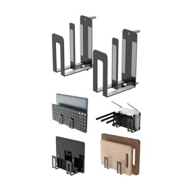 Imagem de NOTMBESTM Suporte de parede universal para laptop, teclado, tablet, Kindle, roteador, modem, caixa de metal de aço, suporte de prateleira de parede adequado para mesa de eletrônicos e armazenamento de