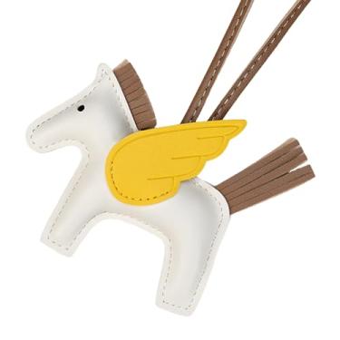 Imagem de Pingente de bolsa de cavalo de couro, bolsas de poliuretano para mulheres, meninas, senhoras, pingente de chaveiro de pônei para mochilas de ombro transversais, bolsas de mão, bolsas de lona