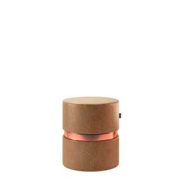 Imagem de Banco Puff Estofado Decorativo Redondo Miami Amarula - Adz