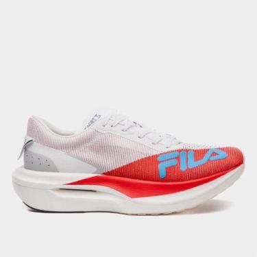 Imagem de Tênis Fila Racer Carbon 3 Masculino, Branco, Vermelho, 38