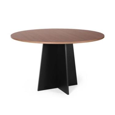 Imagem de Mesa de Jantar Redonda 6 Lugares 120cm Isabela Noronha/Preto - Straub 