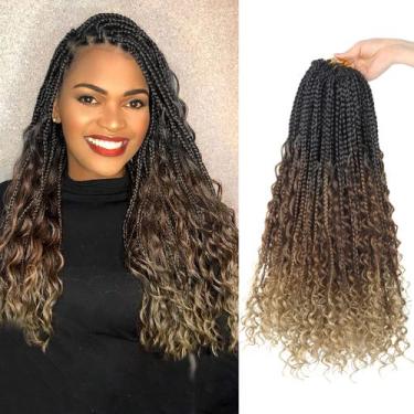 Imagem de Cabelo de crochê Goddess Box Braids com pontas encaracoladas, 16 poleg