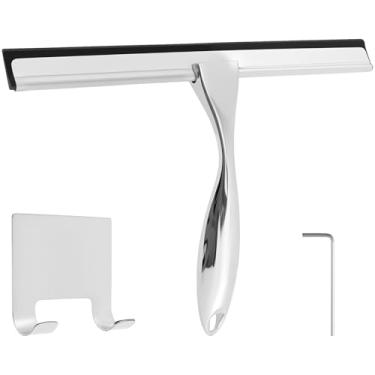 Imagem de Limpador de janela de liga de zinco com gancho, escova raspador de chão limpador de vidro para banheiro, academia, escritório, janela de carro