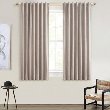 Imagem de Cortinas de linho para armário de 192 cm para portas de armário abertas, painéis deslizantes, cortina blackout para janelas de 203 cm, cortinas isoladas com bloqueio de calor para verão para sala de