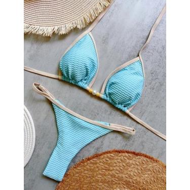 Imagem de Biquini Feminino Sexy Acolchoado com Corda - Maiô Triangular para Prai