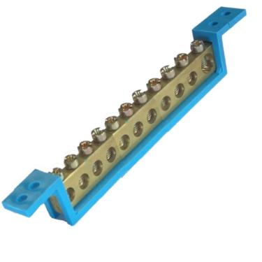 Imagem de Barramento Neutro 11 Terminais Azul Fixo 89,0E - SBN11 - STECK