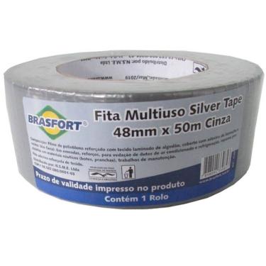 Imagem de Fita Multiuso Cinza 48 mm x 50 Metros - 7549 - BRASFORT
