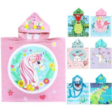 Imagem de Toalha de praia com capuz NovForth Kids Mermaid para meninos e meninas