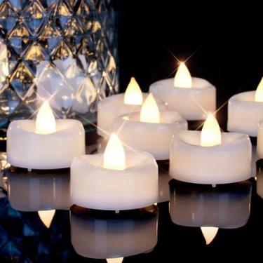 Imagem de Flameless Candles MerryNights, pacote com 24 lâmpadas de chá LED, bran