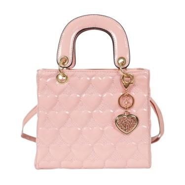 Imagem de DISSONA Bolsas e bolsas para mulheres, moda feminina, couro envernizado, poliuretano, alça superior, bolsa tiracolo, Rosa grande