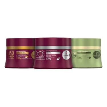 Imagem de Kit Cronograma Haskell Cabelos Alisados Liso Com Força + Pós Progressi