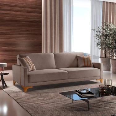 Imagem de Sofa Cama para Sala de Estar 209cm x 84cm Luizi  Avelã