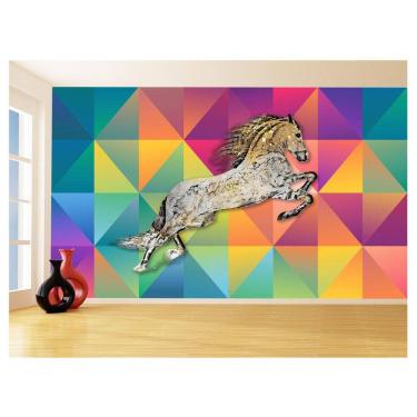 Imagem de Papel De Parede 3D Animais Pop Art Cavalo Cores 3,5M Pxa321