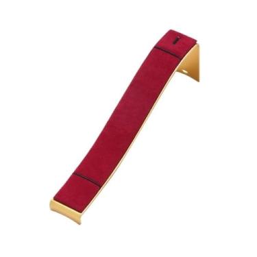 Imagem de Torres de joias Metal microfibra pulseira relógio expositor jóias adereços janela contador armazenamento ornamentos(Red)