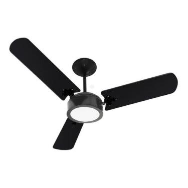 Imagem de Ventilador De Teto Super Delta Led Preto 3 Pás Laqueadas Pretas Led 18