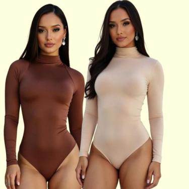 Imagem de Kit 2 Body Feminino Manga Longa Collant Bori Basico Inverno - Generica