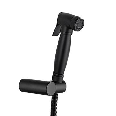 Imagem de ifgswopq Kit de pulverizador de bidê portátil pulverizador de vaso sanitário jato chuveiro spray mangueira água fria latão vaso sanitário ducha kit de pulverização, cromo A (cromo B)