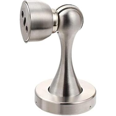 Imagem de LIFOND Batente de porta montado na parede, batente de porta de aço inoxidável, batente de porta anticolisão, batente de porta de quarto de altura ajustável, para porta de banheiro e cozinha, prata