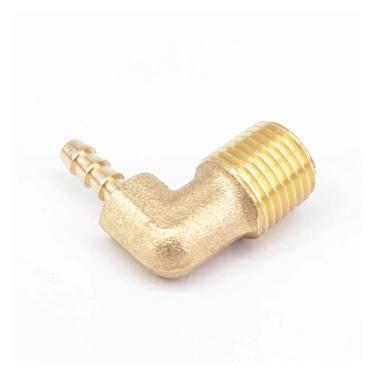 Imagem de WWECCQIJ 1/10.2 cm NPT macho x 3/40.6 cm mangueira cauda farpa cotovelo latão adaptador conector de encaixe de combustível