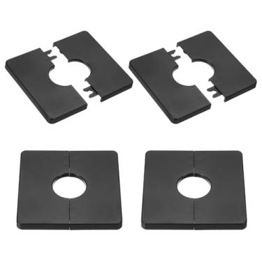 Imagem de PATIKIL Flange de parede 86 mm / 3,4" OD, 4 peças capa de placa de escudo quadrado PPR placas de cobertura de encanamento com fita autoadesiva para torneira de tubo de água de 27 mm / 1,1" de diâmetro