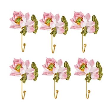 Imagem de Cabide de parede para cabide de parede gancho de parede de resina gancho de entrada gancho de parede suporte de parede bolsa de toalha de chave aplicável chapéu ganchos de roupas 5 peças cabide de