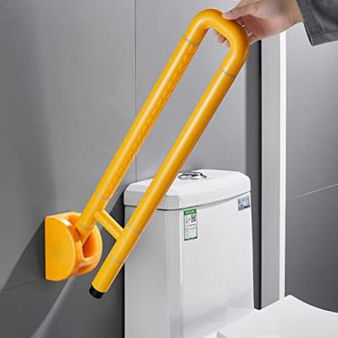 Imagem de Barra de apoio antiderrapante para banheiro, corrimão de segurança de aço inoxidável ABS para parede, alça de equilíbrio de vaso sanitário para idosos grávidas e crianças com deficiência