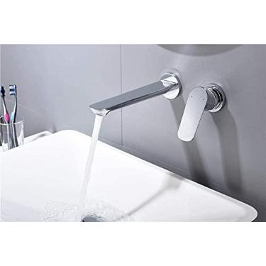 Imagem de WYUYIWH Torneira de lavatório Torneira de pia de banheiro Toda torneira de lavatório oculta de cobre na parede quente e fria Torneira de pia de tomada de parede embutida oculta (Cor: So78) (So80)