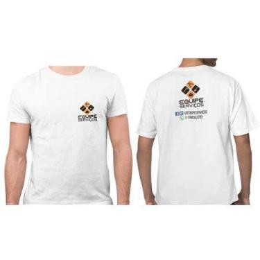 Imagem de Camiseta Branca Personalizada Sua Logo Aqui Para Festas Comemorações C