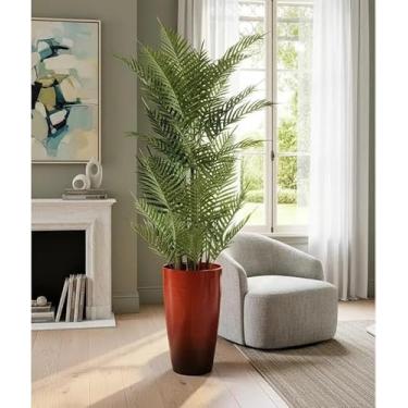 Imagem de Vaso Grande Para Planta Para Decoração Sala Varanda Jardim (Liso/Terracota), Vaso Cone Liso Efeito Marmorizado Brilhante Polietileno Para Plantas, Jardim, Sala, Eventos.