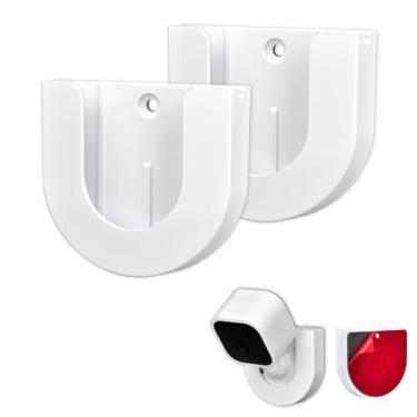 Imagem de Pacote com 2 suportes de parede para mini câmera interna Blink, base adesiva forte para câmera interna Blink, fácil instalação, sem perfuração ou parafuso fixo (câmera não incluída)