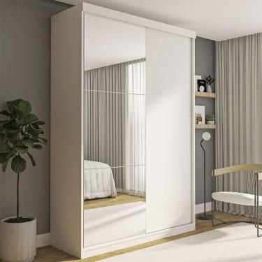 Imagem de Guarda Roupa Solteiro Salvador Plus 2pts 3 Espelhos Minastex Branco