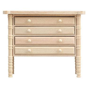 Imagem de Armário de gaveta de madeira em miniatura em escala 1:12 para casas de bonecas