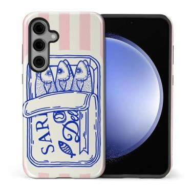 Imagem de Yuning419 Capa compatível com Samsung Galaxy S25 [compatível com MagSafe] Capa de proteção rígida híbrida de 2 camadas, capa magnética protetora à prova de choque, lata de sardinha retrô rosa