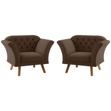 Imagem de Conjunto Poltrona Para Sala De Recepção Moreira Inca Marrom