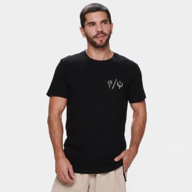 Imagem de Camiseta Slim Osklen Vintage Kite Icons Masculina, Preto, G