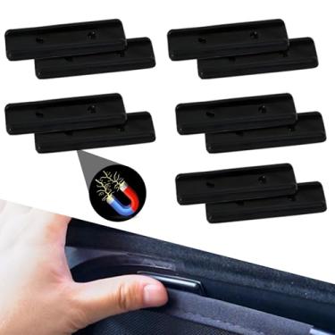 Imagem de XCBYT Clipes magnéticos de para-sol para molduras de janelas não ferrosas - 10 peças de suportes de borda superior para persianas magnéticas de janela de carro, ajuste seguro para molduras de plástico