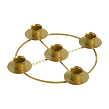Imagem de predolo do Advento em Aro para Velas de Natal, Castiçal de Ferro para Festas, Ouro