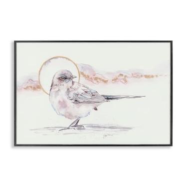 Imagem de Stupell Industries Arte giclée emoldurada em aquarela preta com pássaro e lua, design por Cady Driver, 40,6 x 61 cm