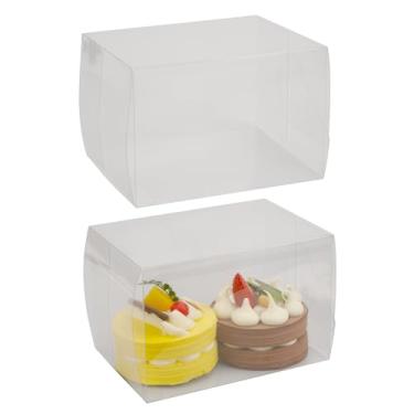 Imagem de Linkidea Caixa de armazenamento dobrável transparente com 10 peças, estojo transparente para bonecas, lanches e doces, recipiente de plástico para exibição, caixa organizadora dobrável (10 x 15 cm)