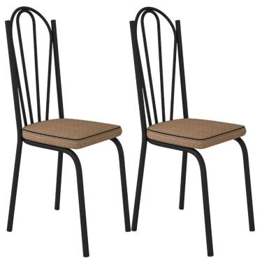 Imagem de Kit 2 Cadeiras Tubular Europa 121 Preto ARTEF